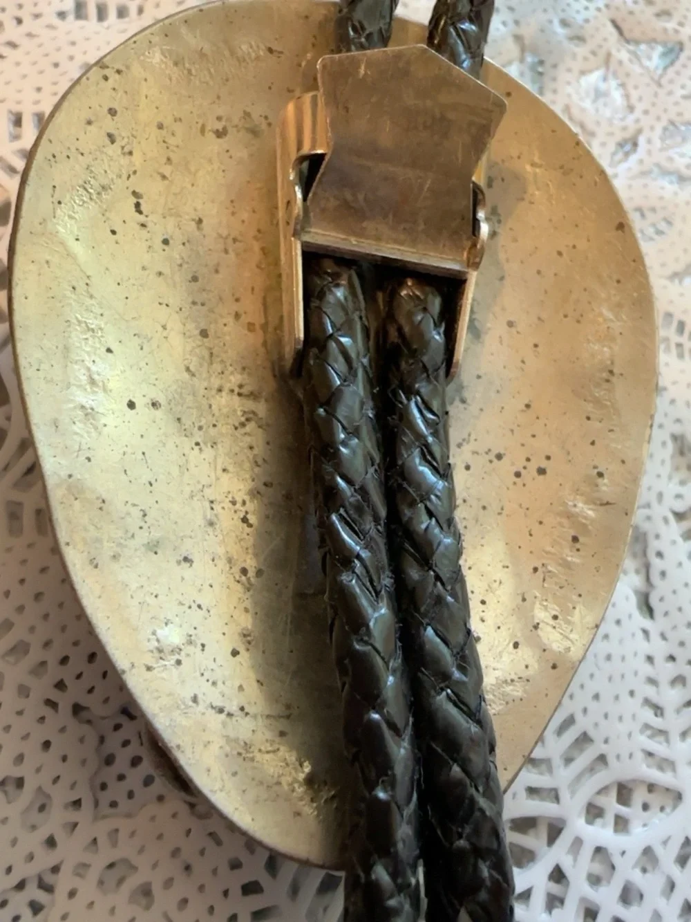 Vintage Oversized Native American Silver Turquoise & Coral Bolo Tie